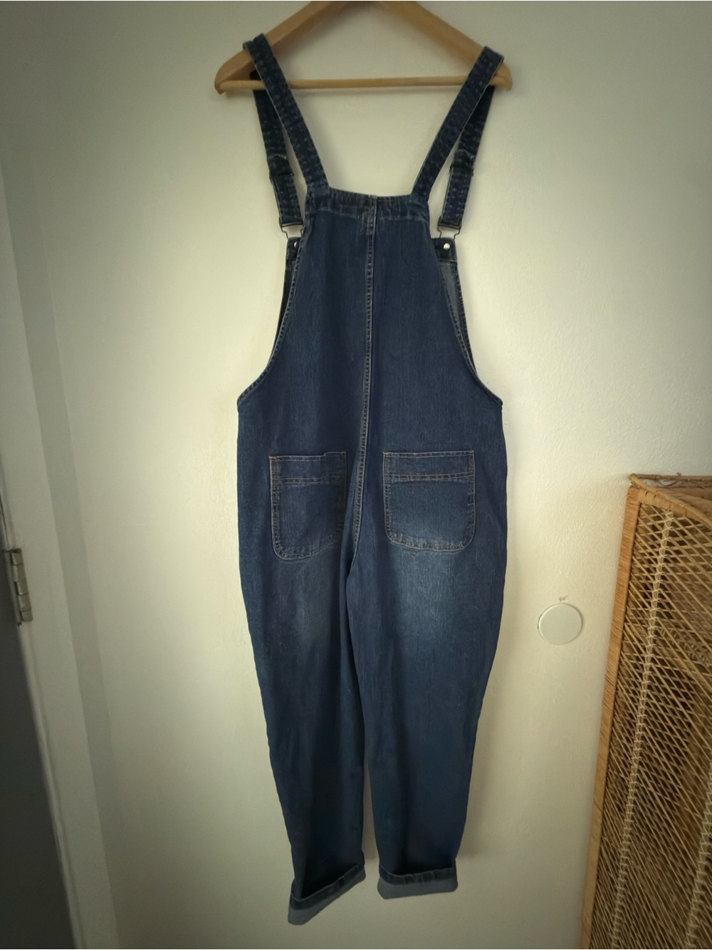 Soojun Vintage 90s Streetwear Large Stretch Denim Jean Overalls Blue Size L - Picture 12 of 14